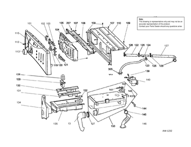 DISPENSER & CONTROL PANEL Diagram and Parts List for GCVH6800J4WW  General Electric Washer