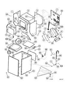 CABINET Diagram and Parts List for 51240-W0  General Electric Washer