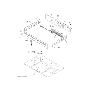 Center Spacer Diagram and Parts List for ZTDX1FPSN4SS  General Electric Wall Oven