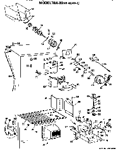 Ice Bucket/auger Diagram and Parts List for TBX22RFC  General Electric Refrigerator