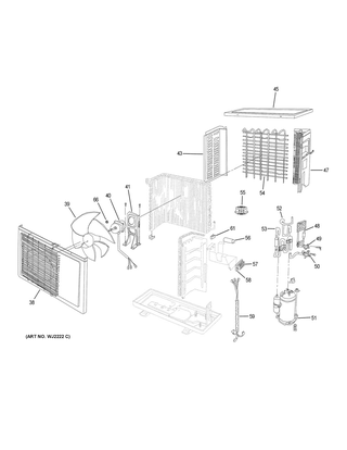 Part Location Diagram of WJ71X23323 GE LEFT SIDE PANEL