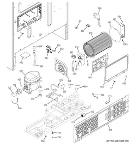 Machine Compartment Diagram and Parts List for GYE22KMHFES  General Electric Refrigerator