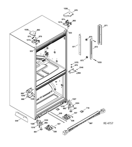 Hinge Parts Diagram and Parts List for MBR12DGH1WW  General Electric Range