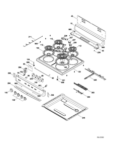 CONTROL PANEL & COOKTOP Diagram and Parts List for MCAS724M3WW  General Electric Range