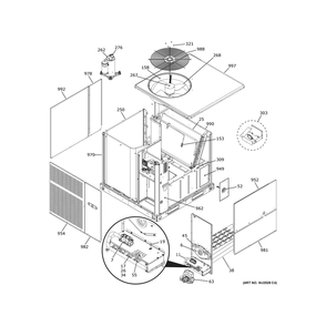 Cabinet (1) Diagram and Parts List for NP13G24SR0720  General Electric Air Conditioner