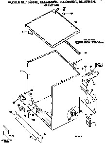 Cabinet Assembly Diagram and Parts List for DLL1550BNL  Hotpoint Dryer