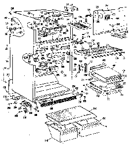 Cabinet Diagram and Parts List for TBX18KKB  General Electric Refrigerator
