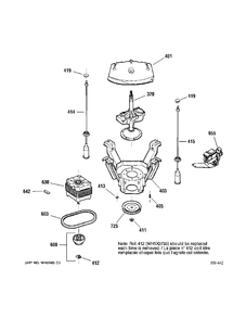 SUSPENSION Diagram and Parts List for GJXR2130B0WW  General Electric Washer