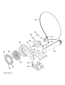 Blower And Motor Diagram and Parts List for GFD55GSPR3RS  General Electric Washer