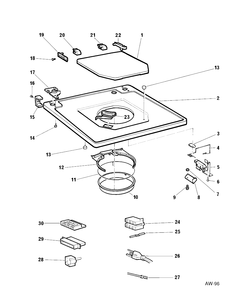 COVER GROUP Diagram and Parts List for GW977K*117  General Electric Washer