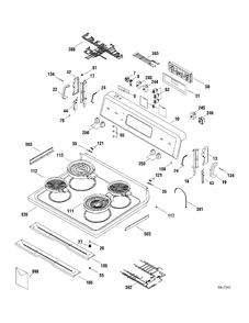 CONTROLS & COOKTOP Diagram and Parts List for MCB787WM1WW  General Electric Range