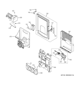 Ice Maker & Dispenser Diagram and Parts List for PFE28KSKBSS  General Electric Refrigerator