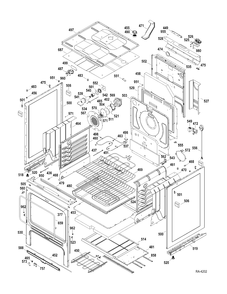 CHASSIS PARTS Diagram and Parts List for JCBP810ST1SS  General Electric Range