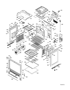 BODY PARTS Diagram and Parts List for JCSP46SR3SS  General Electric Range