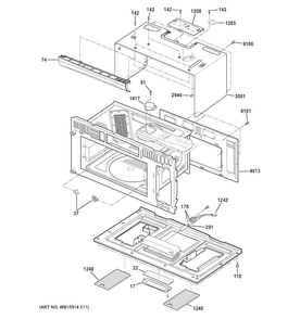 Oven Cavity Parts Diagram and Parts List for CSA1201RSS05  General Electric Microwave