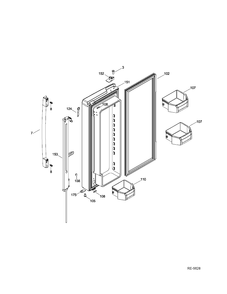 FF DOOR RIGHT Diagram and Parts List for PNR20KGEAFBB  General Electric Refrigerator