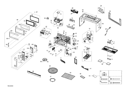 Part Location Diagram of WB38M00611 GE DUCT UPPER Assembly