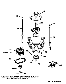 Suspension, Pump & Drive Components Diagram and Parts List for WCCB2050TAWC  General Electric Washer