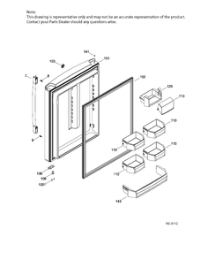 FF DOOR Diagram and Parts List for PDR20KMHBRES  General Electric Refrigerator
