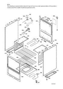BODY PARTS Diagram and Parts List for JCAS745M3SS  General Electric Range