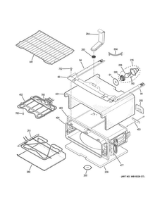 Upper Oven Diagram and Parts List for PB960EJ1ES  General Electric Range