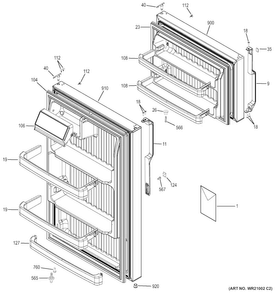 Part Location Diagram of 49-60655-3 GE Owner's guide