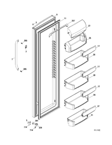 FF DOOR Diagram and Parts List for GSR23KSTASS  General Electric Refrigerator