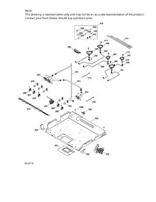 GAS & BURNER PARTS Diagram and Parts List for PC2S910SEF4SS  General Electric Range