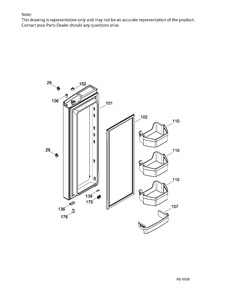 FF DOOR RH Diagram and Parts List for PNE21KGKAKWW  General Electric Refrigerator