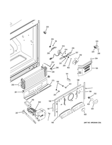 Freezer Section Diagram and Parts List for GDE23GGHBRWW  General Electric Refrigerator