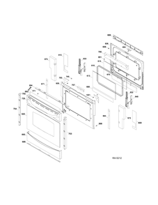 DOOR Diagram and Parts List for PC2B930SET2SS  General Electric Range