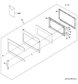 Door Parts Diagram and Parts List for JNM6171DF1WW  General Electric Microwave