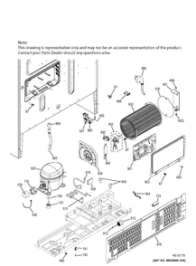 MACHINE COMPARTMENT Diagram and Parts List for PYE22PMKBES  General Electric Refrigerator