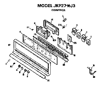 Control Diagram and Parts List for JKP27J3  General Electric Wall Oven
