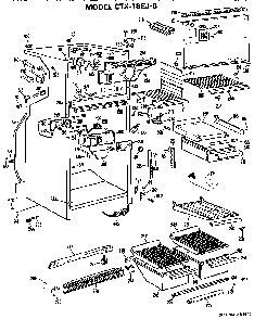 Cabinet Parts Diagram and Parts List for CTX18EJBR  Hotpoint Refrigerator