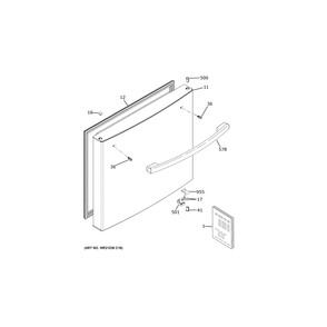 Freezer Door Diagram and Parts List for GBE21DYKJRFS  General Electric Refrigerator