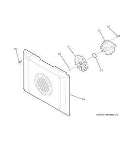 Convection Fan Diagram and Parts List for JB870TF2WW  General Electric Range
