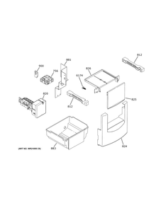 Ice Maker And Dispenser Diagram and Parts List for CSB42WP2NKS1  General Electric Refrigerator