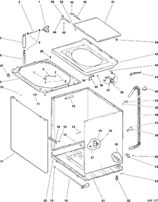 COVER GROUP Diagram and Parts List for HNSR2070T6WW  General Electric Washer