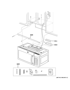Installation Parts Diagram and Parts List for JNM3184DP9BB  General Electric Microwave