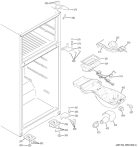 Fresh Food Section Diagram and Parts List for GIE18CTHGRWW  General Electric Refrigerator
