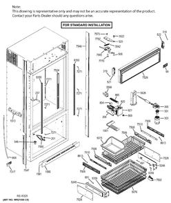 CABINET STANDARD Diagram and Parts List for ZIC360NHBLH  General Electric Refrigerator