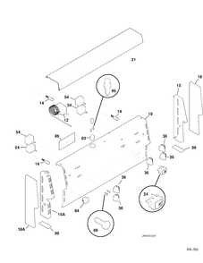 BACKGUARD Diagram and Parts List for YRMF2050SM-7  General Electric Range