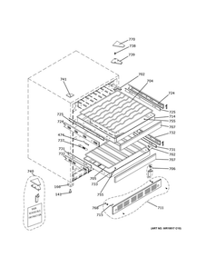 Cabinet And Shelves 1 Diagram and Parts List for ZDWI240HCII  General Electric Refrigerator