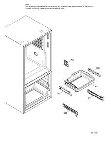 FREEZER SECTION BASKETS Diagram and Parts List for GDE21DGKBKBB  General Electric Refrigerator
