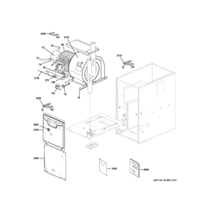 Cabinet (1) Diagram and Parts List for NF80D110S5C54  General Electric Furnace