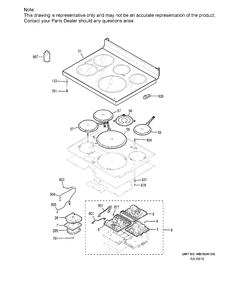 COOKTOP Diagram and Parts List for PCHB920SJ3SS  General Electric Range