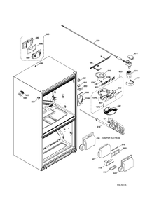 FUNCTIONAL PARTS FF Diagram and Parts List for CFRS2MIDASS  General Electric Refrigerator