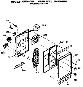 Upper Control Panel Diagram and Parts List for JGHP66GEN1  General Electric Range