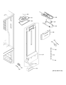 Fresh Food Section Diagram and Parts List for GNE27EYMKFFS  General Electric Refrigerator